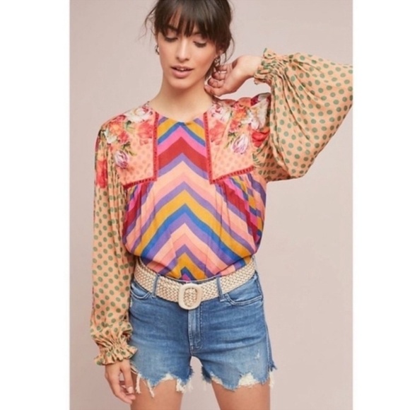 Anthropologie Bl-nk‎  London Peasant Blouse XS - Picture 9 of 9